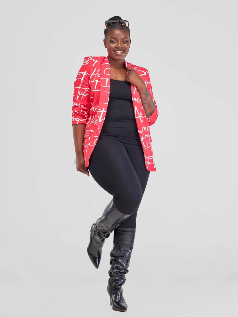WSC Pambo Immaculate Chic Pole & Pole Long Blazer - Red
