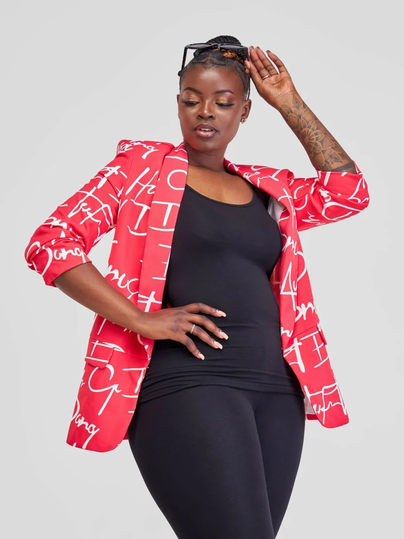 WSC Pambo Immaculate Chic Pole & Pole Long Blazer - Red