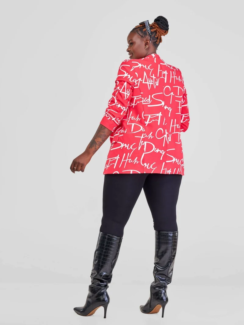 WSC Pambo Immaculate Chic Pole & Pole Long Blazer - Red