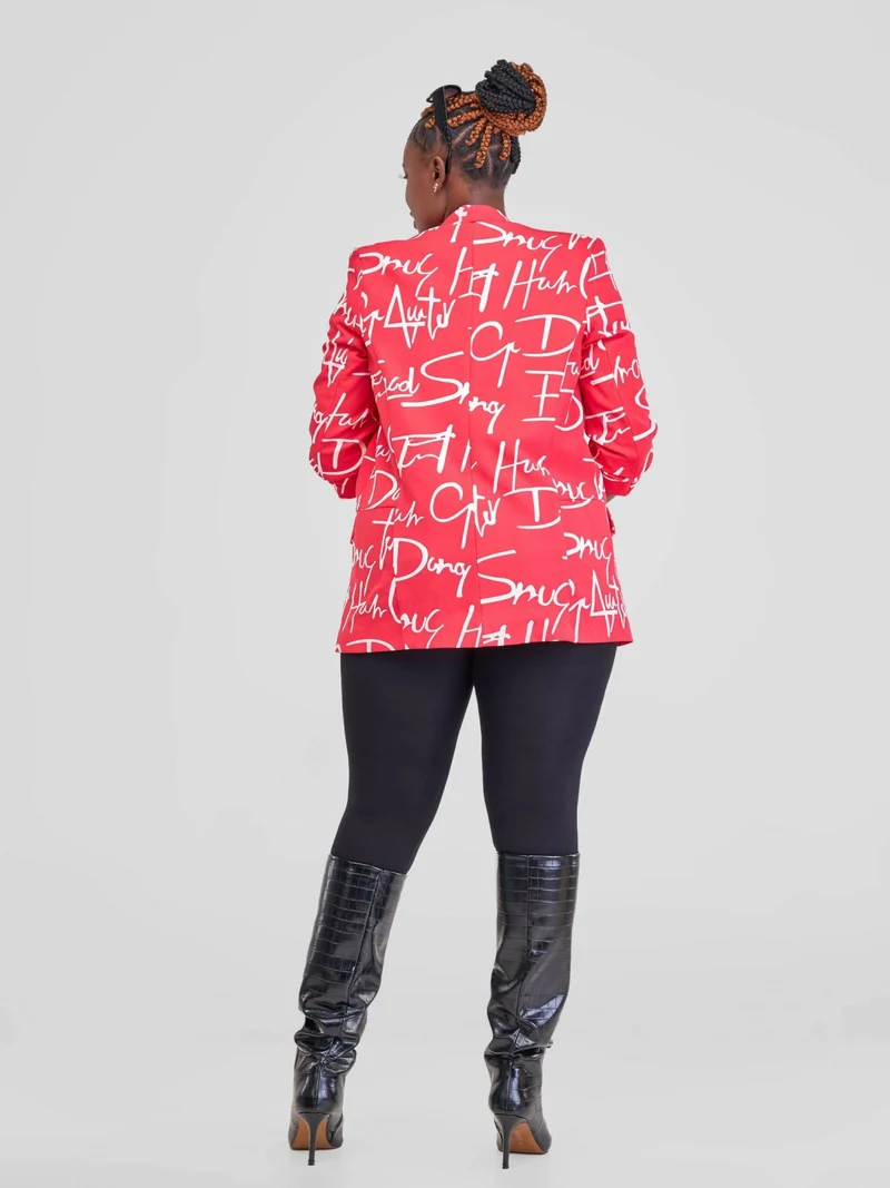 WSC Pambo Immaculate Chic Pole & Pole Long Blazer - Red