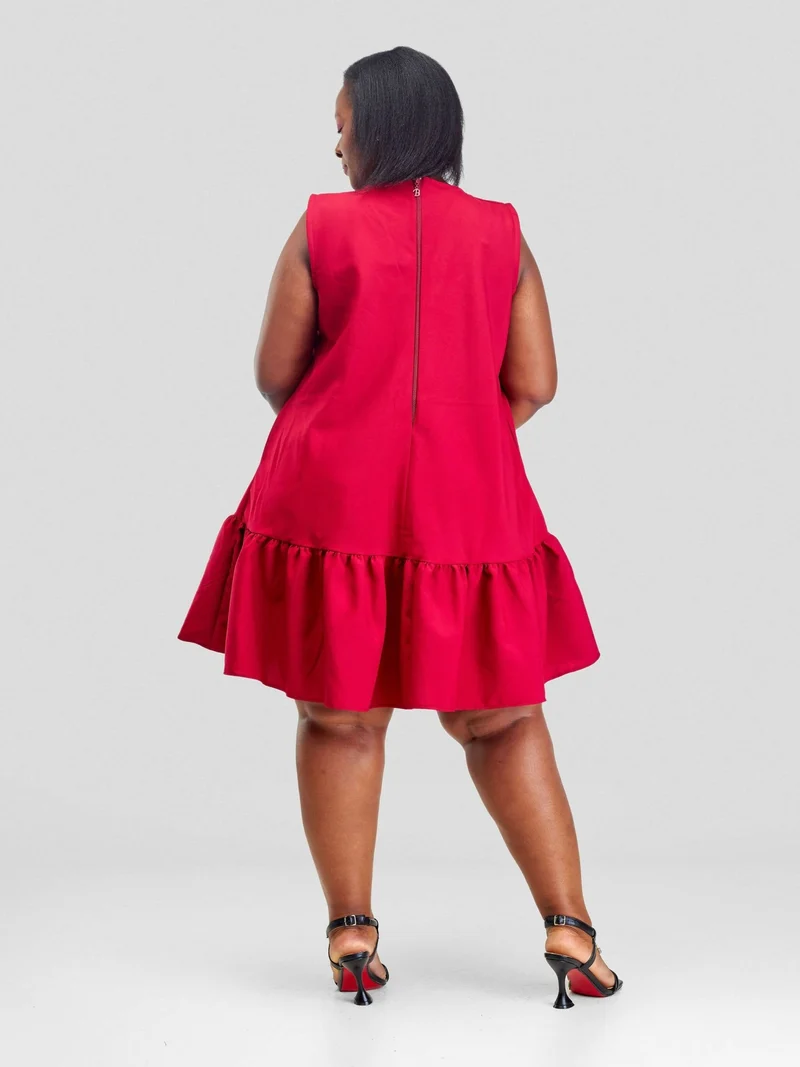 Wsc Pambo Hando Afrikan Designs Mwari Dress - Maroon