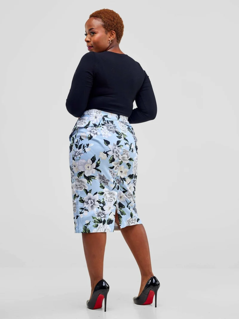 WSC Pambo Immaculate Chic Floral Skirt - Blue