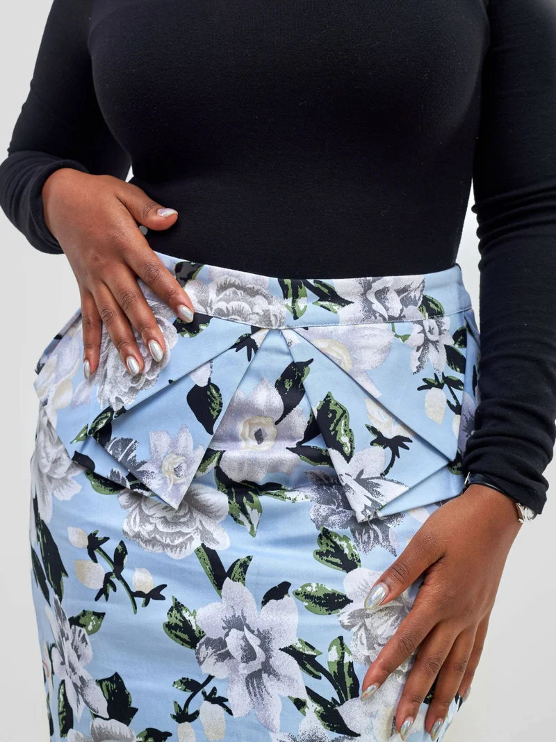 WSC Pambo Immaculate Chic Floral Skirt - Blue