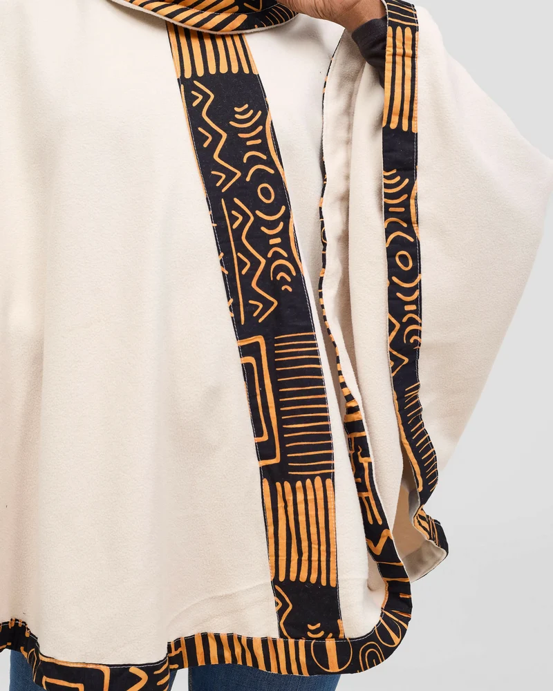 Rafiki Threads Rugare Turtle Neck Poncho - Beige