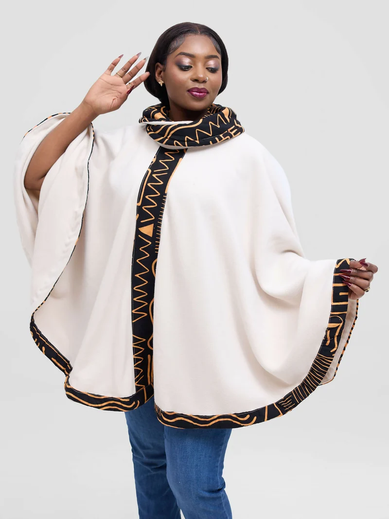 Rafiki Threads Rugare Turtle Neck Poncho - Beige