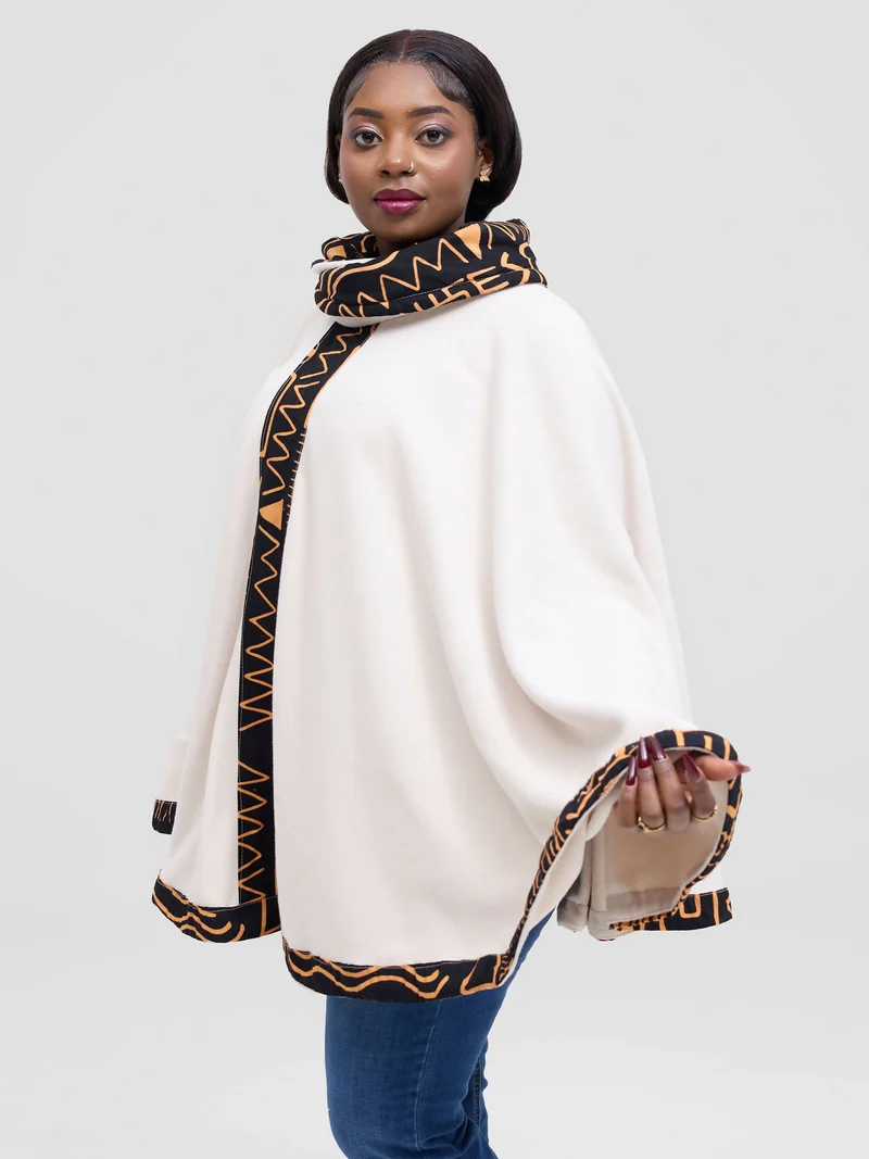 Rafiki Threads Rugare Turtle Neck Poncho - Beige