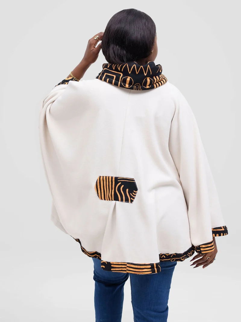 Rafiki Threads Rugare Turtle Neck Poncho - Beige