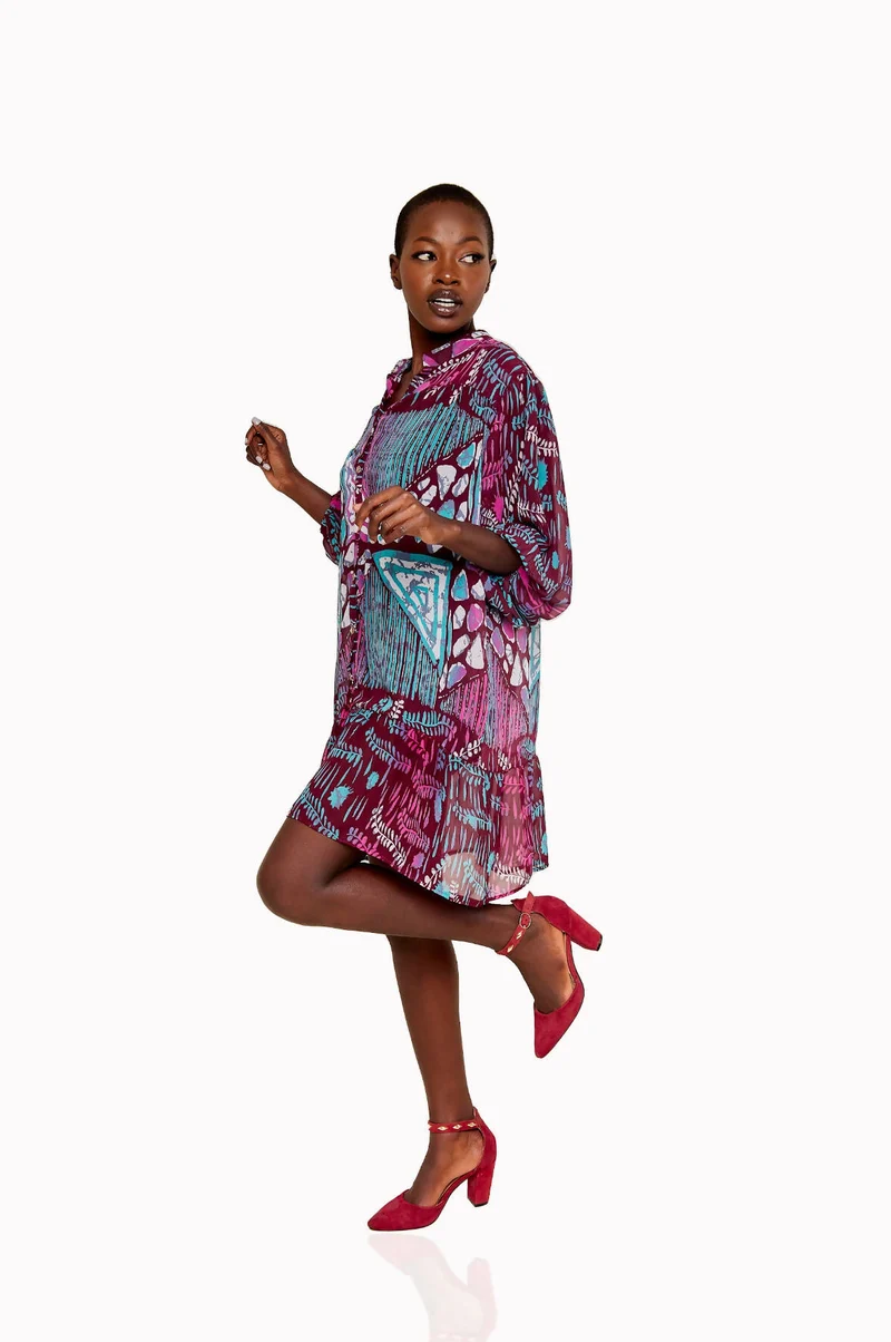 Doll Dress - Burgundy
