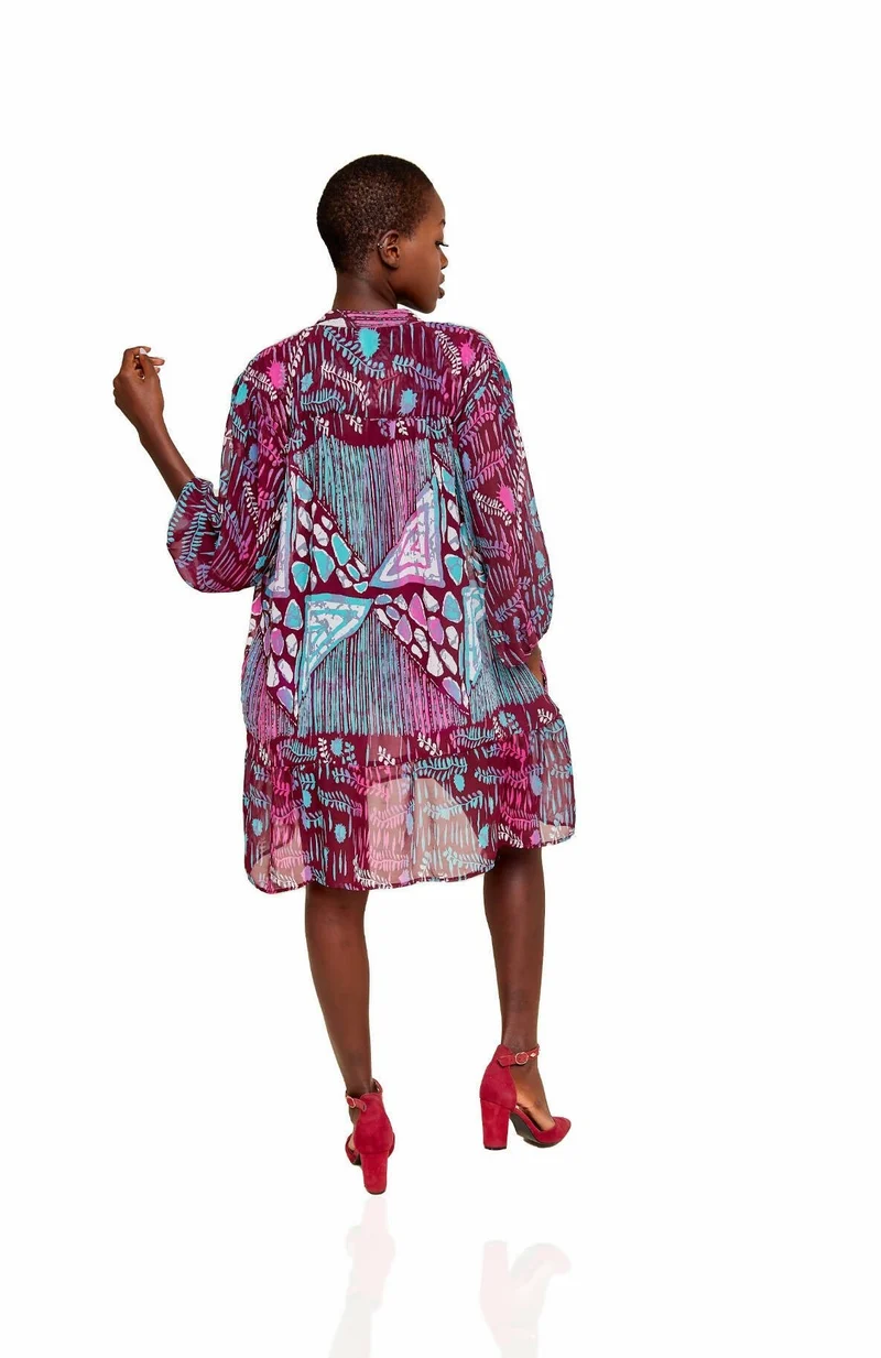 Doll Dress - Burgundy