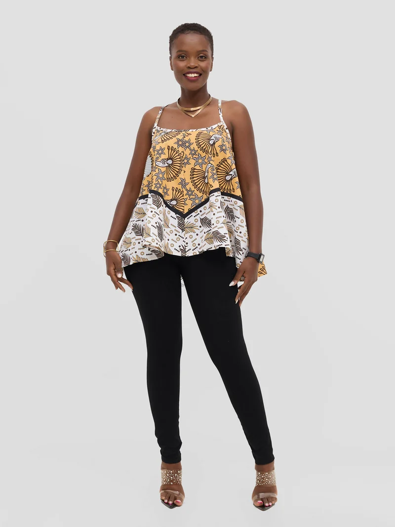 Leso Top - Brown Flower