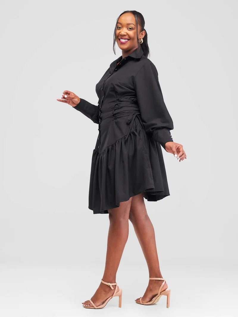 Makena Shirt Dress - Black