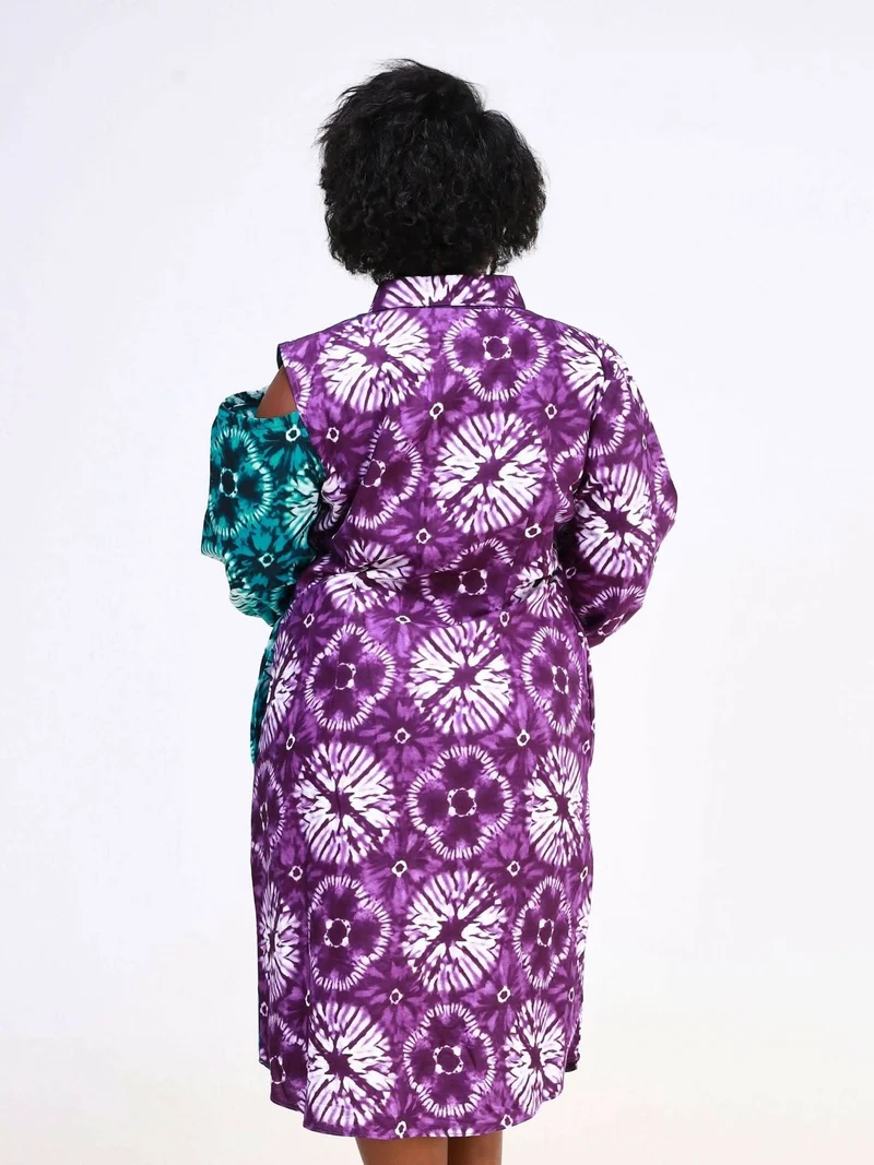WSC Pambo DD Cold Shoulder Shirt Dress - Purple