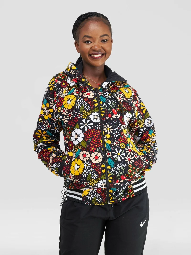 Rafiki Threads Furaha Hooded Ankara Jacket - Floral