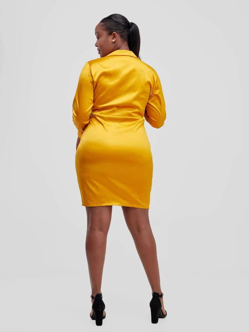 HOT Blazer Party Dress - Mustard