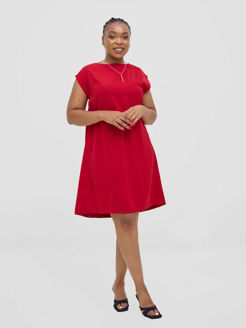HOT Rojo Shift Dress - Red