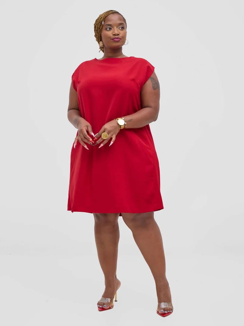 HOT Rojo Shift Dress - Red