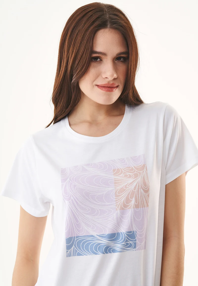 T-Shirt aus Bio-Baumwolle mit Print