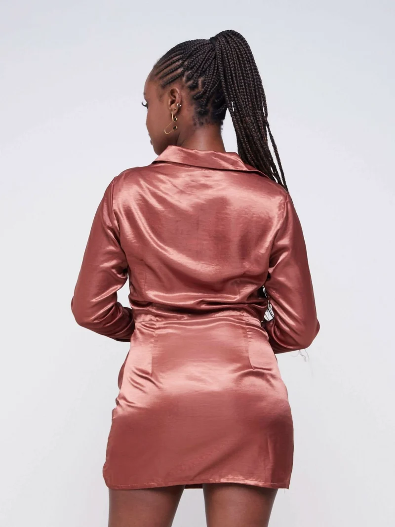 Amua Mini Dress - Brown