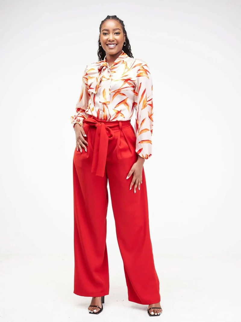 WSC Pambo Siri Studio Pleat Palazzo Pants - Rust