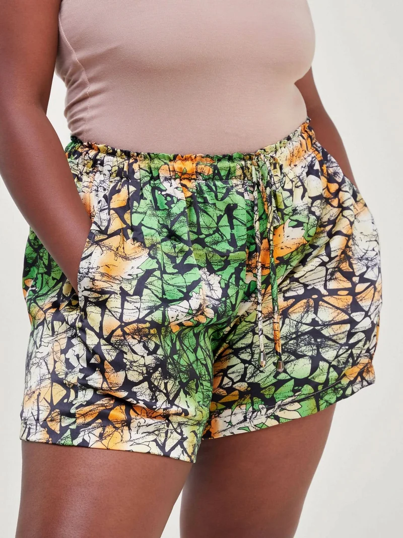 Kaleidoscope Shorts - Orange / Green