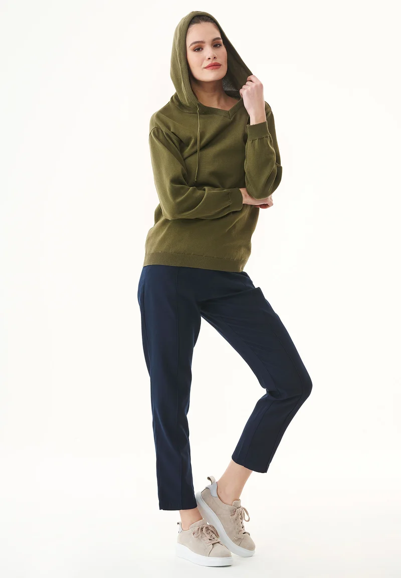 Feinstrick-Hoodie aus Bio-Baumwolle