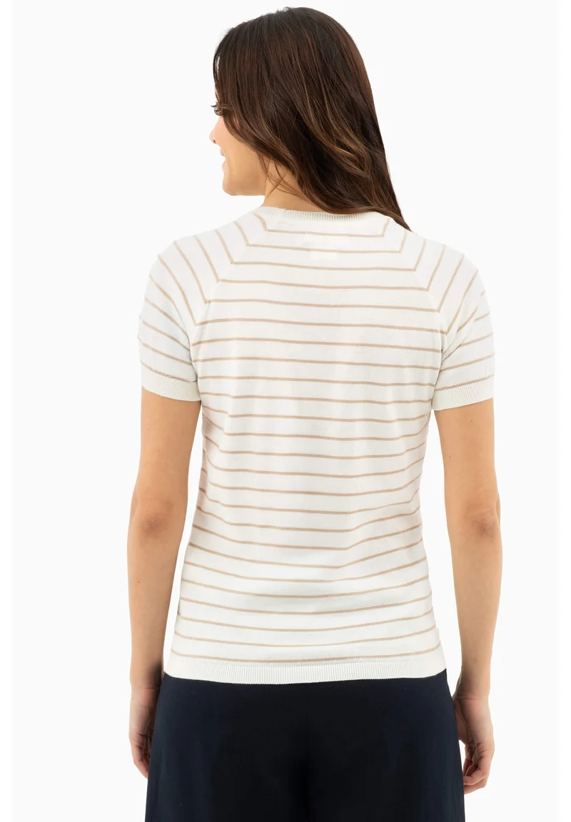 Feinstrick-T-Shirt aus Bio-Baumwolle mit Streifen