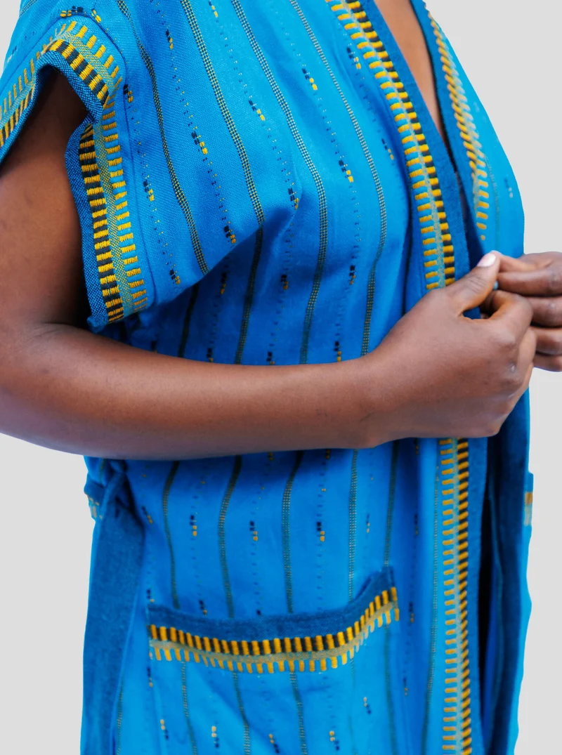 Liquid Lemn Tribal Sleeveless Kimono - Blue