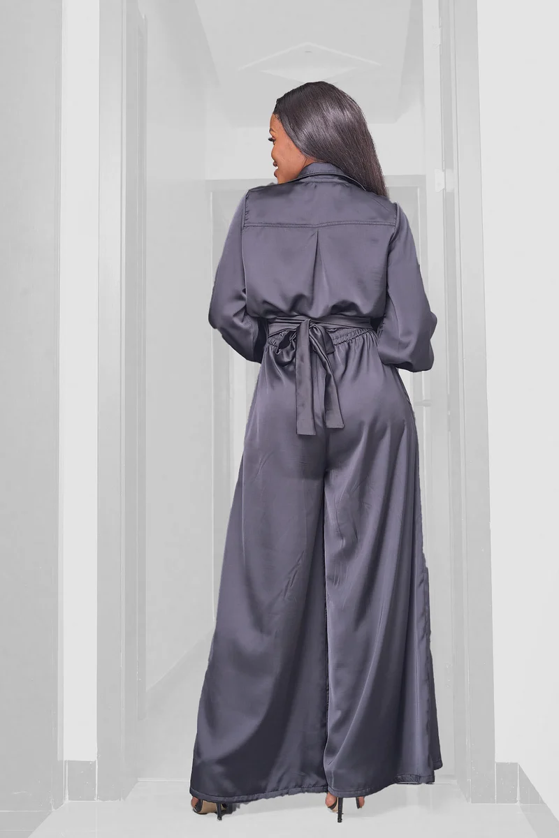 Noelle Wide Leg Jumpsuit - Black