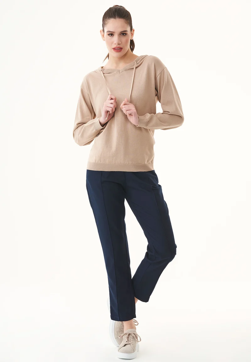 Feinstrick-Hoodie aus Bio-Baumwolle