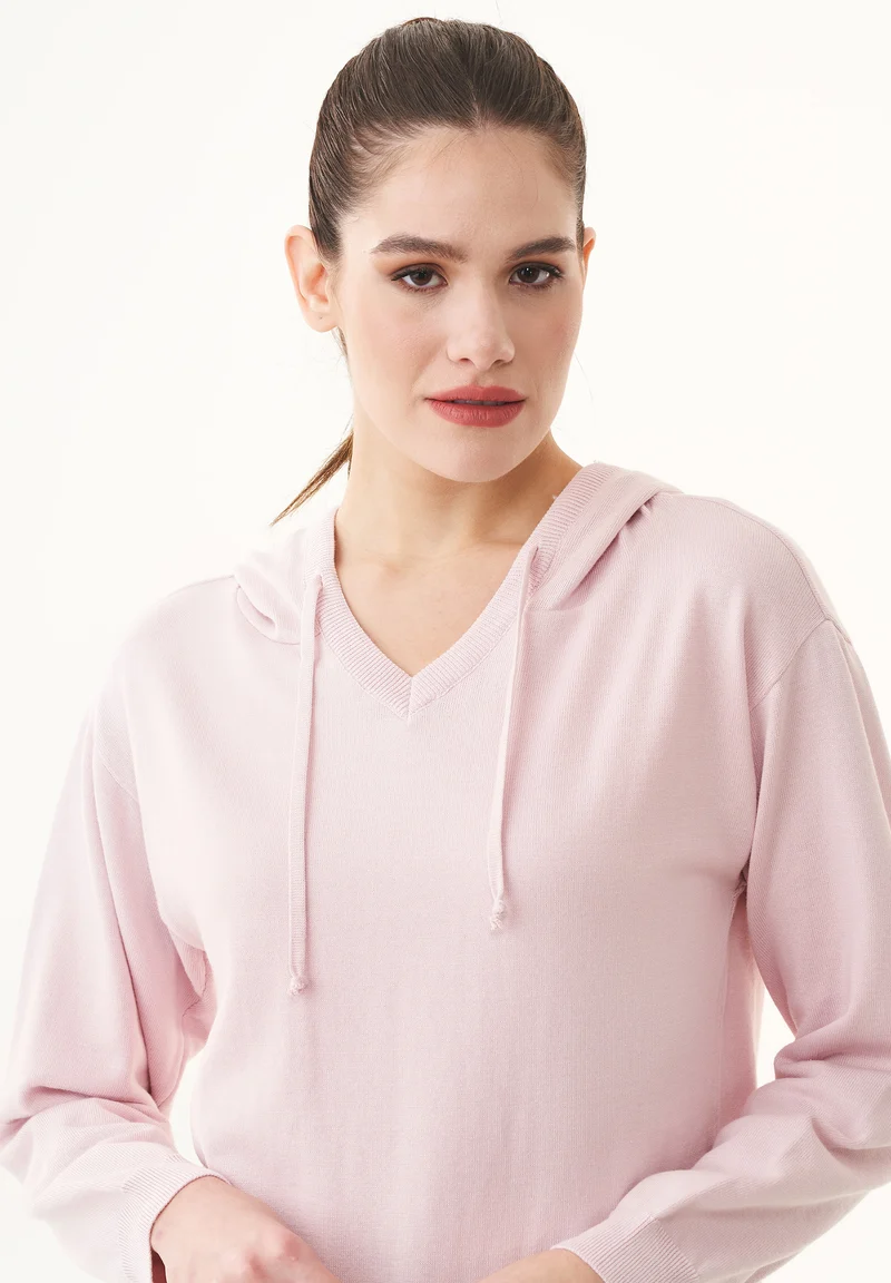 Feinstrick-Hoodie aus Bio-Baumwolle
