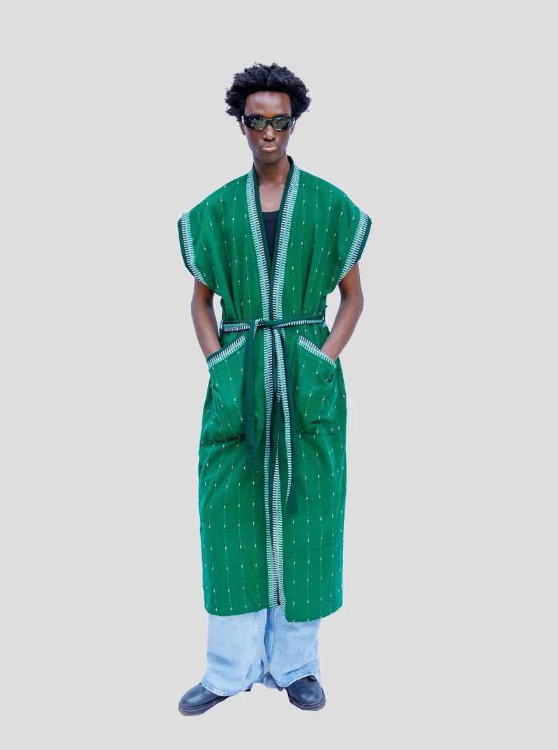 Liquid Lemn TRBL Sleeveless Kimono - Green