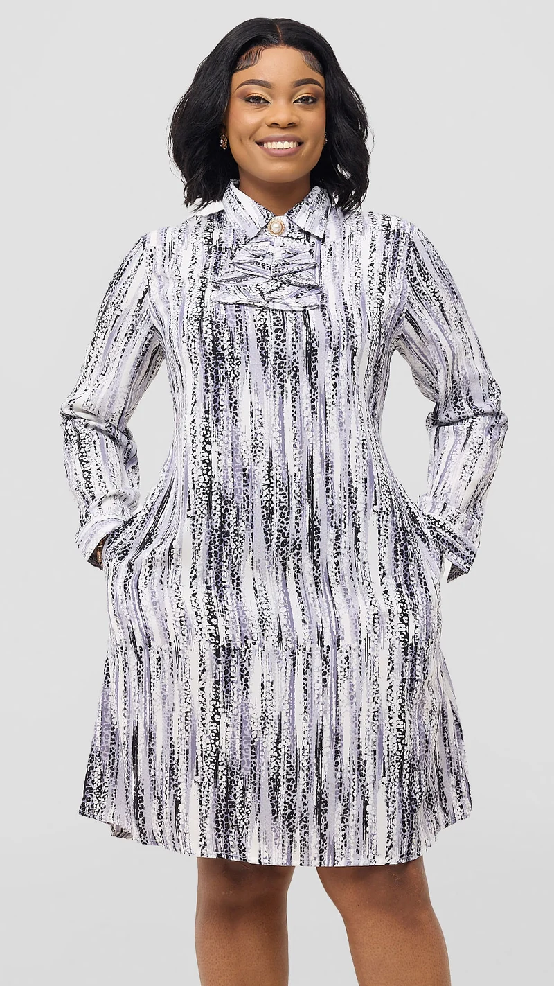 Khay Designs Official Shirt Dress - Blue Print