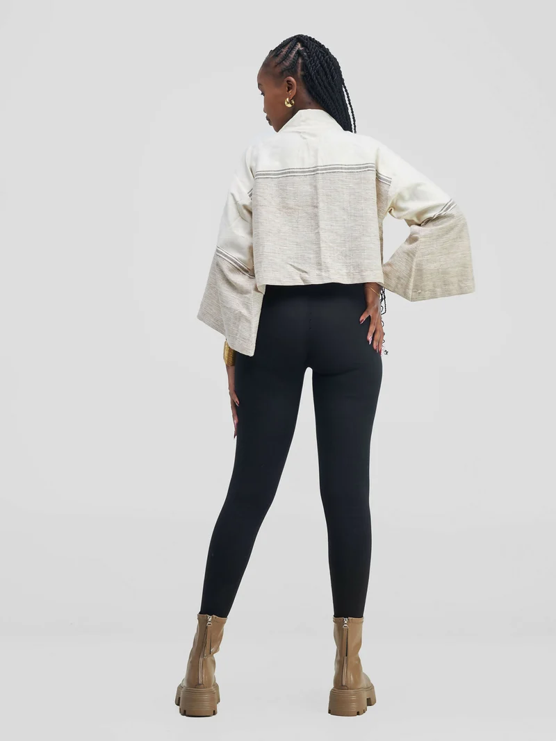 Liquid Lemn ECRU Crop Kimono - Beige