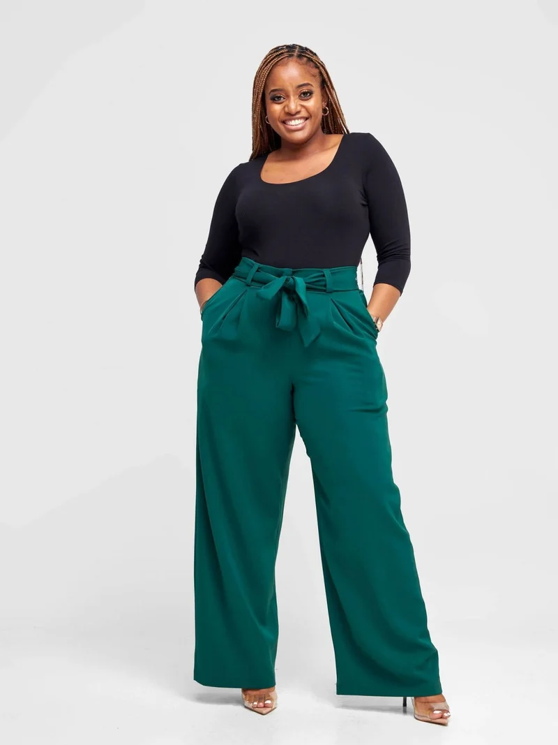 WSC Pambo Siri Studio Pleat Palazzo Pants - Light Green
