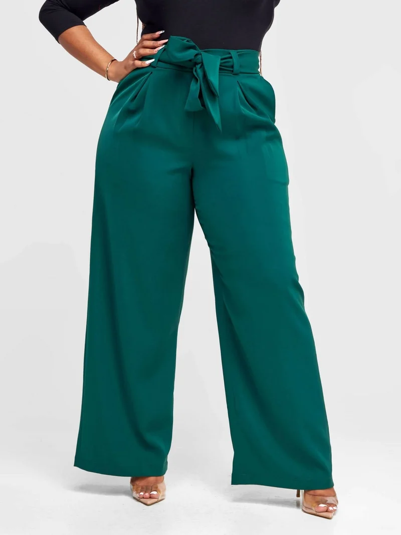 WSC Pambo Siri Studio Pleat Palazzo Pants - Light Green