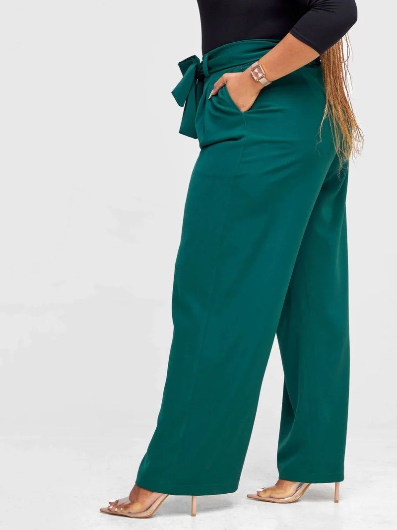 WSC Pambo Siri Studio Pleat Palazzo Pants - Light Green