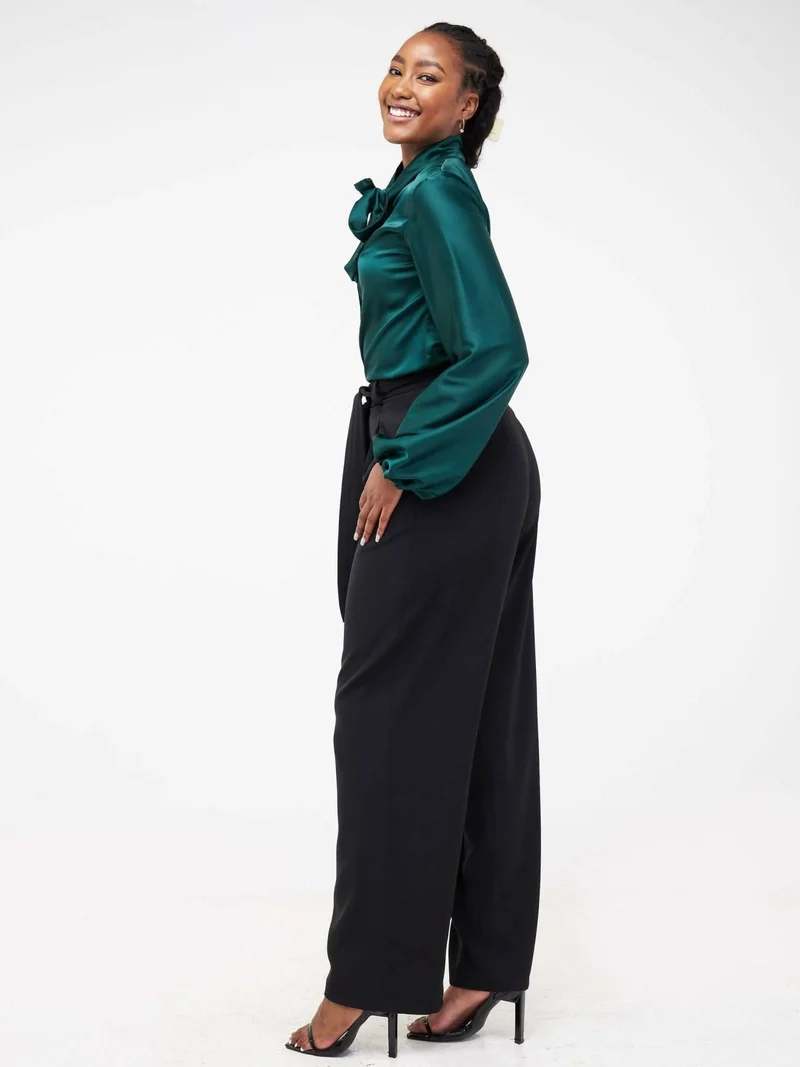 WSC Pambo Siri Studio Pleat Palazzo Pants - Black
