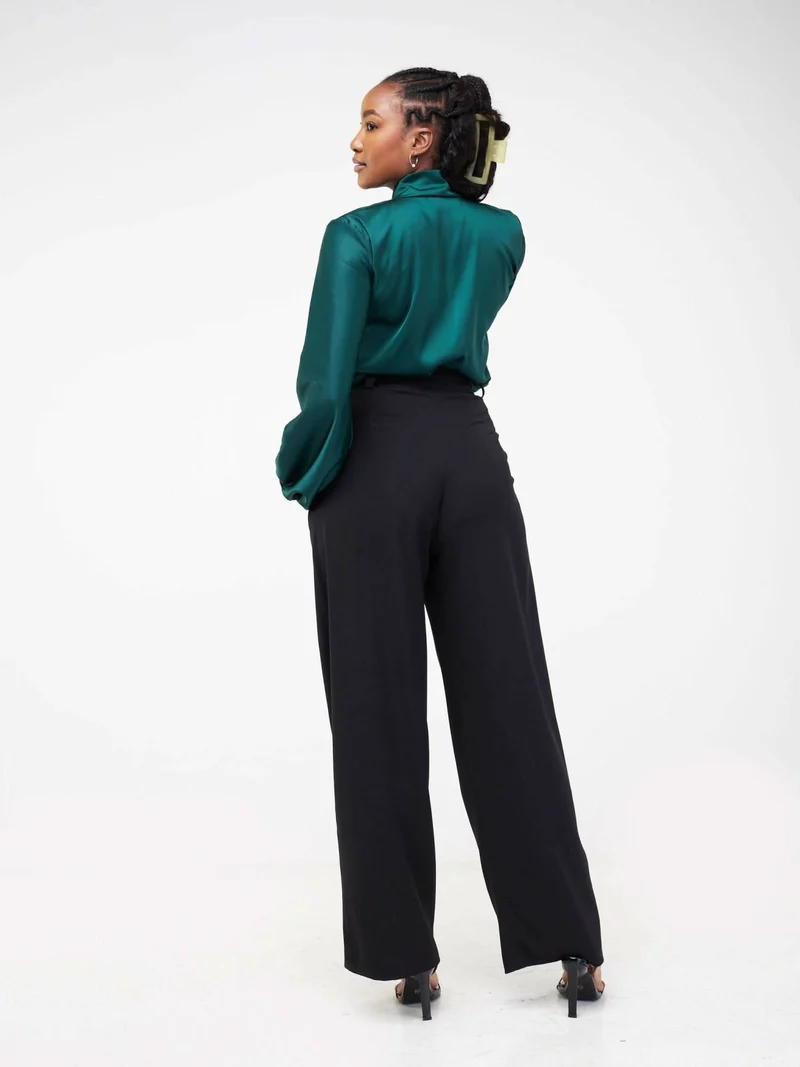 WSC Pambo Siri Studio Pleat Palazzo Pants - Black