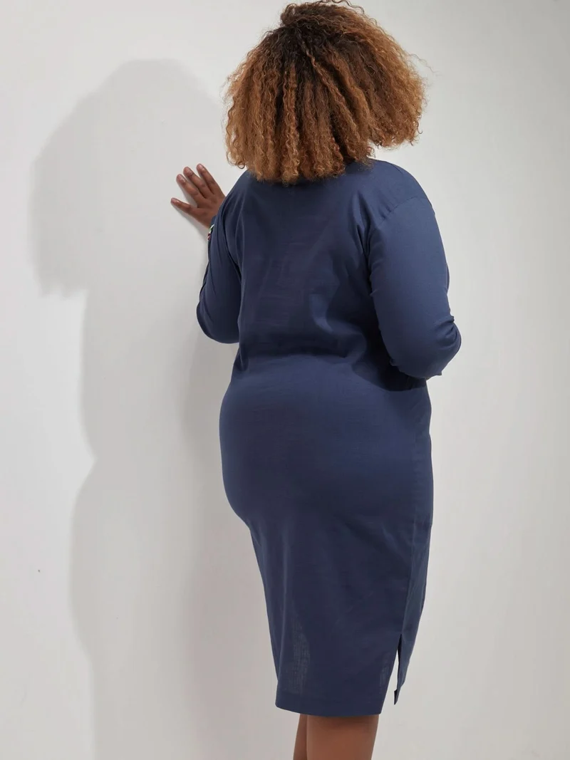 Carole Kinoti LAD Safari Knee Length Dress - Navy Blue