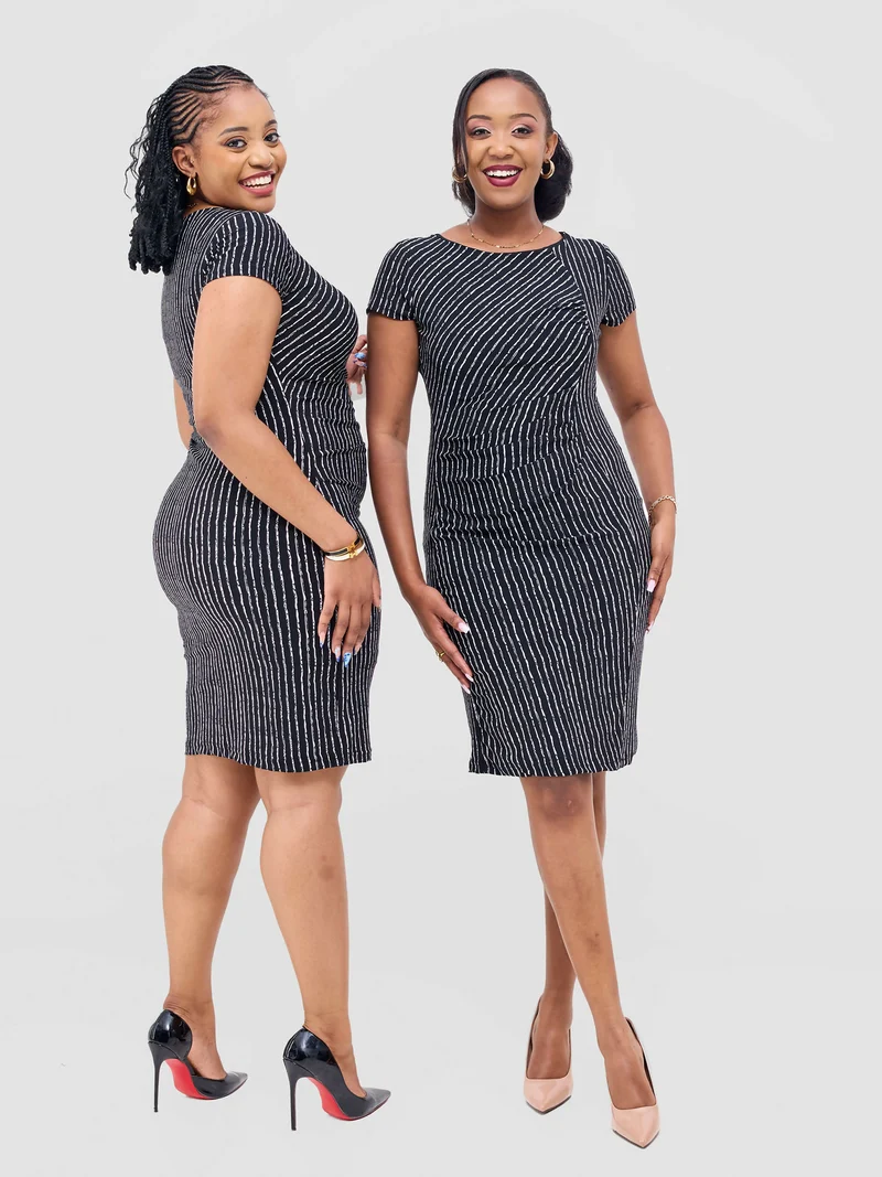Prettygline Monochrome Magic Dress - Black / White
