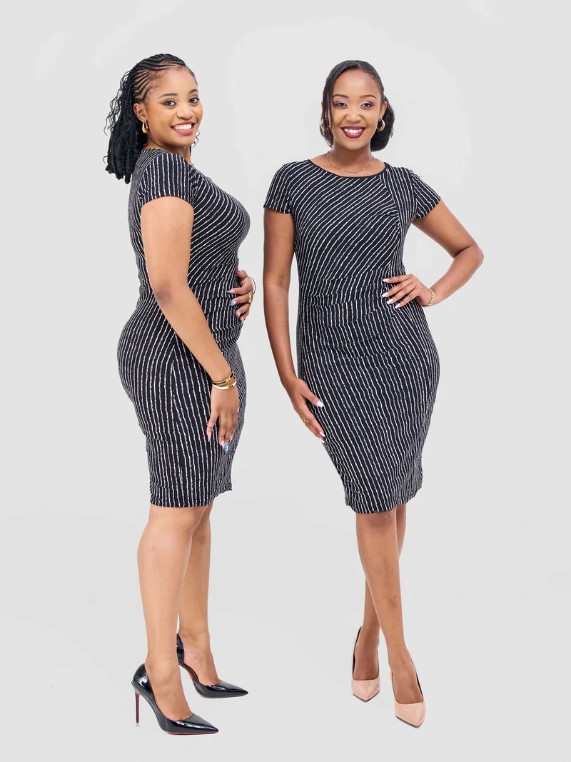 Prettygline Monochrome Magic Dress - Black / White