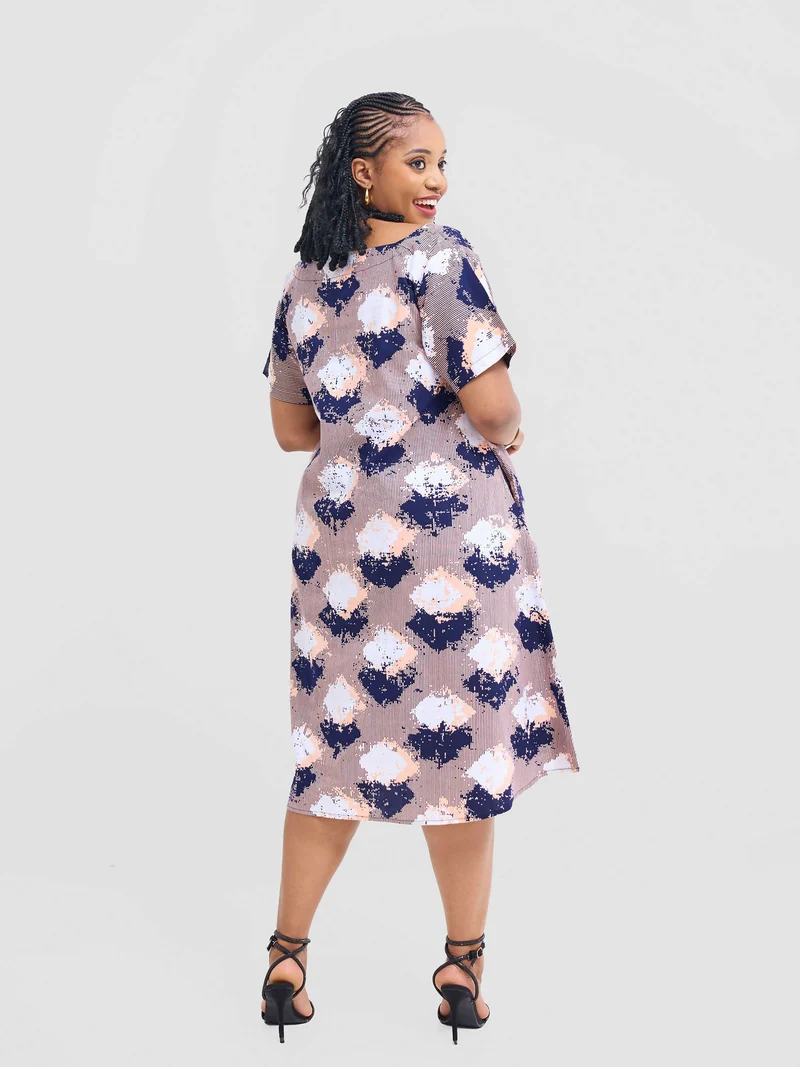 Prettygline Tuli Ankara Dress - Taupe