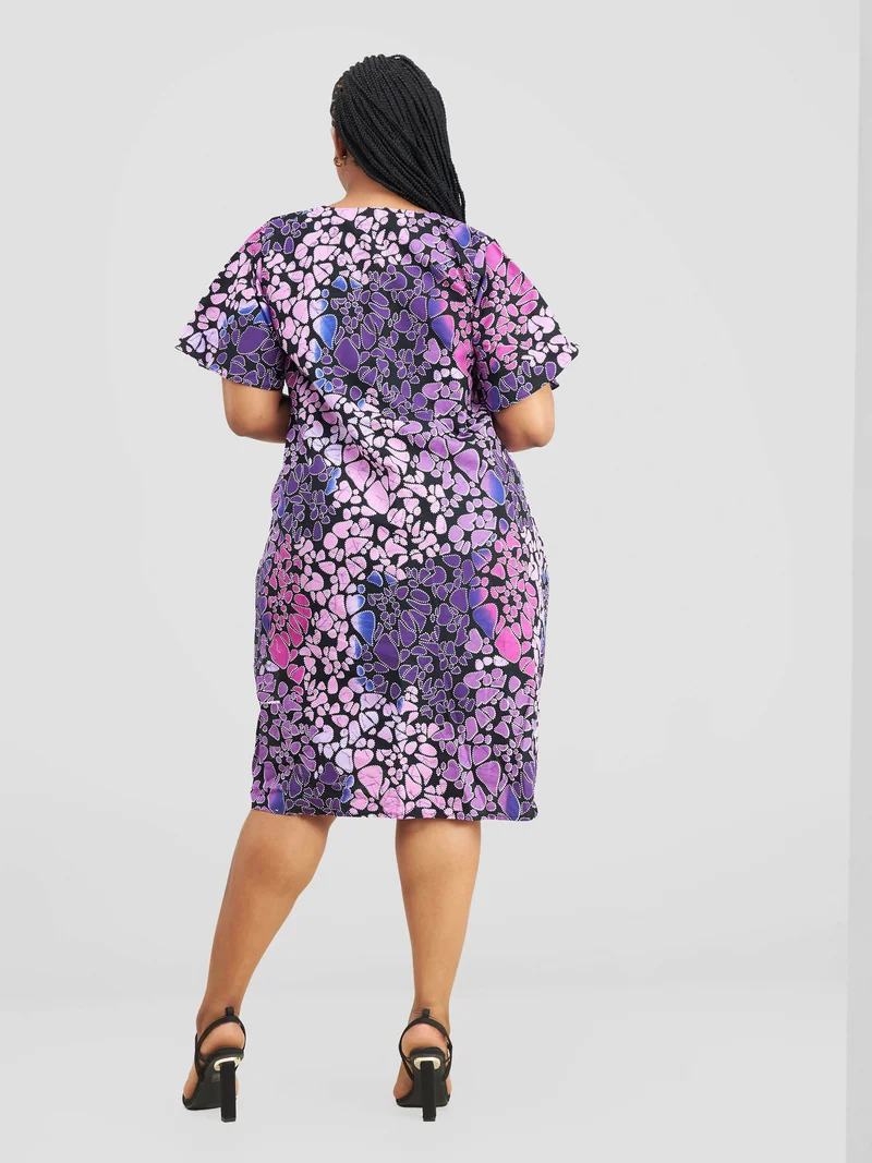 Prettygline Ankara Dress - Violet / Lavender
