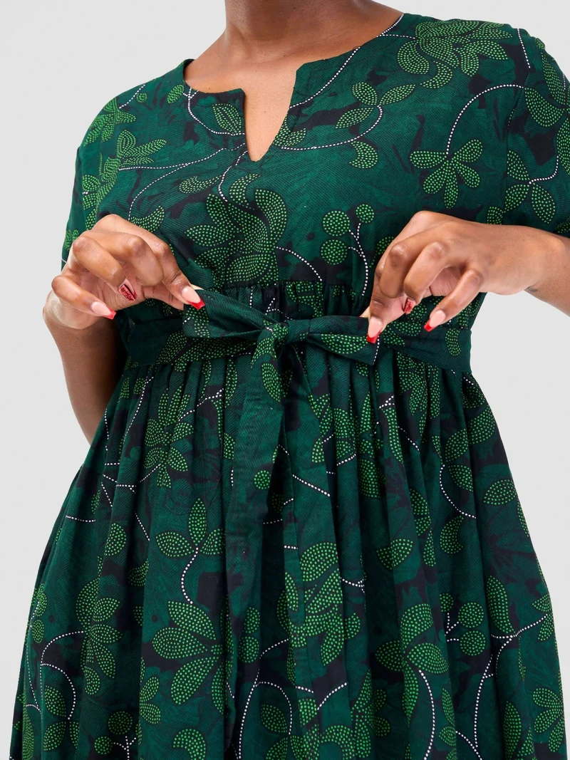 Prettygline Kitenge Dress - Jungle Green