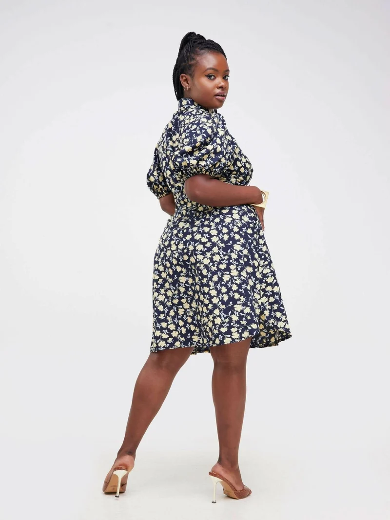 Purple Thread Taratibu Dress - Navy Blue Floral