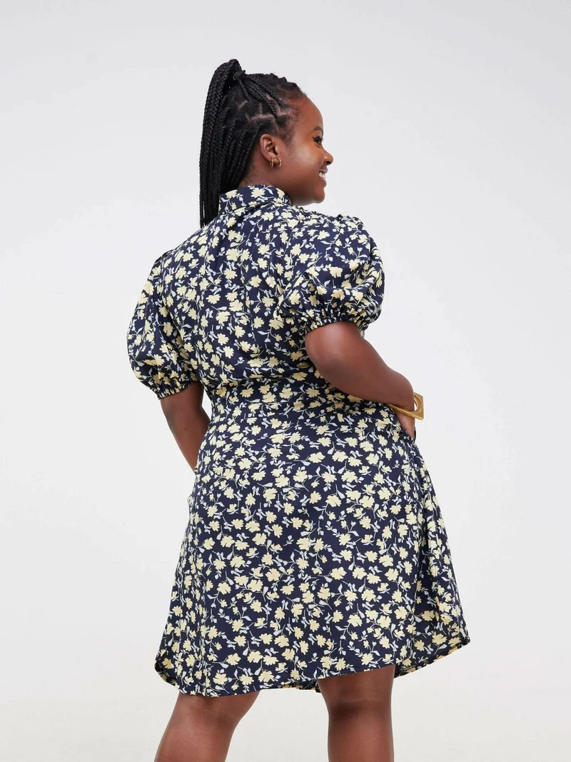 Purple Thread Taratibu Dress - Navy Blue Floral