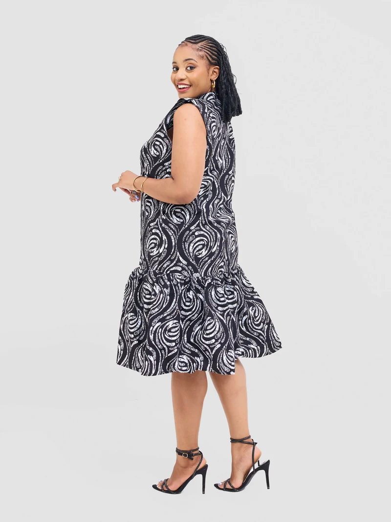 Prettygline Lindiwe Sleeveless Dress - Black / White