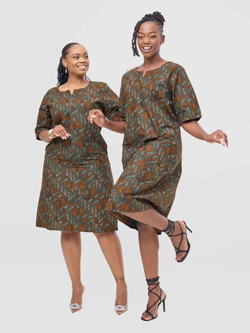 Prettygline Nailantei Midi Dress - Brown
