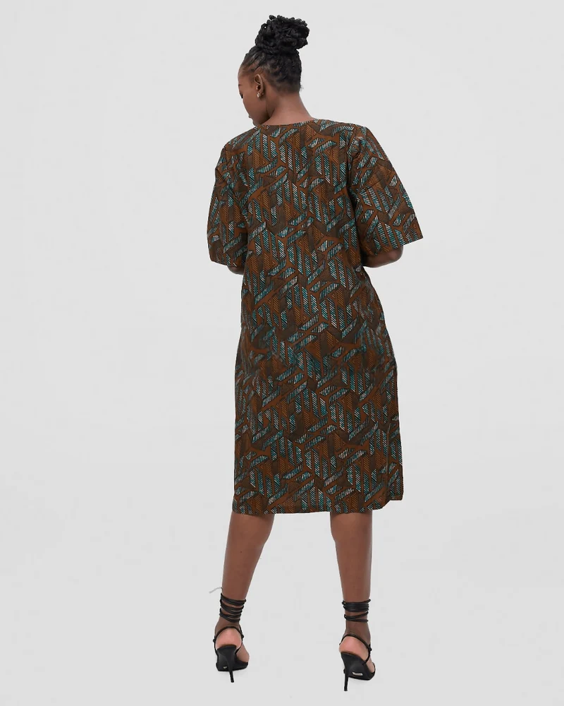 Prettygline Nailantei Midi Dress - Brown