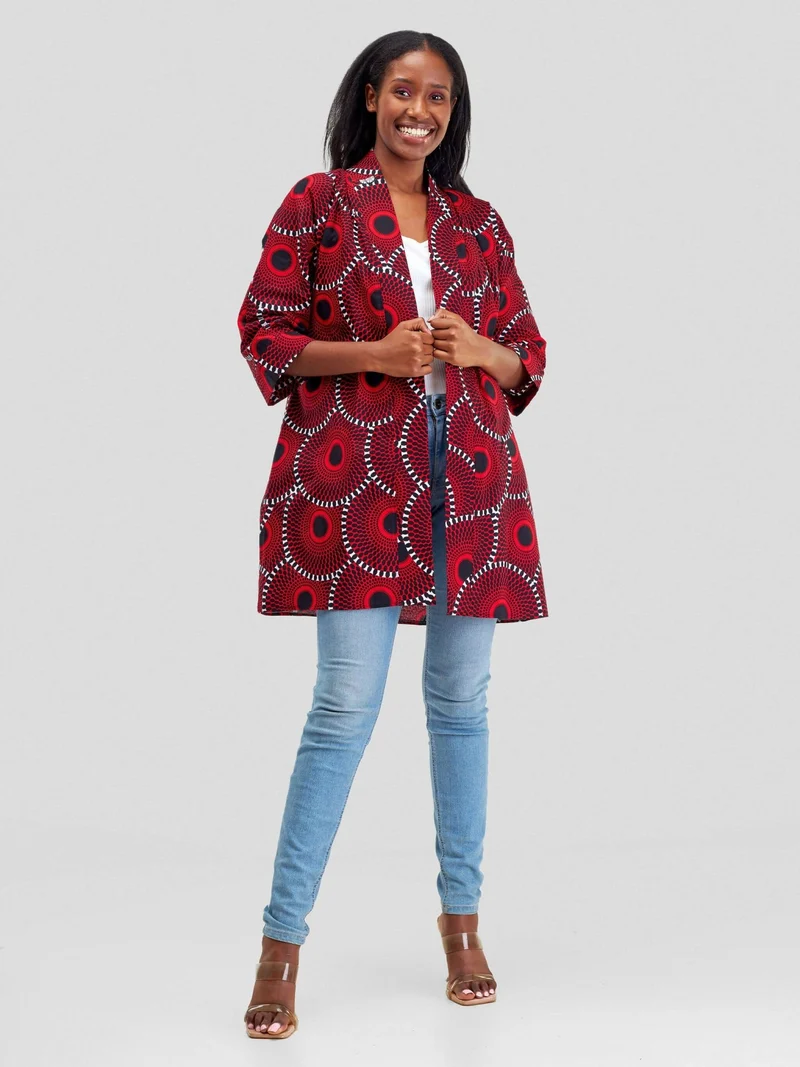 Wsc Pambo Hando Afrikan Designs Nyako Kimono - Red